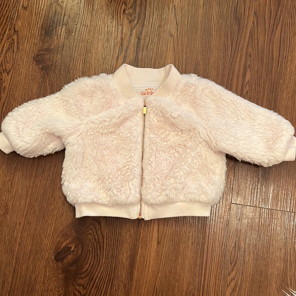 Cat & Jack Fuzzy Pink Bomber